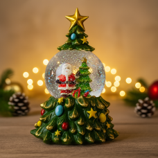 Музичний Сніжний Шар-Ночник "Олка" 23 см (LED, 5 Мелодій, Живлення USB/Батарейки)