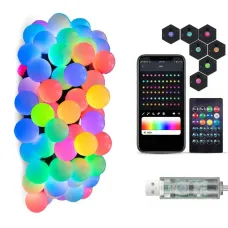 Розумна гірлянда Матова кулька з пультом керування й керуванням із телефона SFK-03 Bluetooth USB 10 м