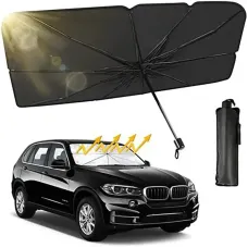 ОЧЕНКА! Автомобільна сонцезахисна парасолька на лобове скло 78х136 см (Відсутна ручка 3089)
