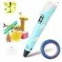 Крута 3D-Ручка З Lcd Екраном 3Dpen Повний Набір Пластик І Трафарети Блакитний