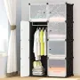Пластикова складана шафа Storage Cube Cabinet 75х37х145 см Чорний збірний органайзер для одягу