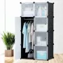 Пластикова складана шафа Storage Cube Cabinet 75х37х145 см Чорний збірний органайзер для одягу