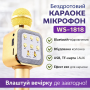 Караоке-мікрофон Bluetooth DM WS1818 з динаміками бездротова колонка мікрофон для співу Жовтий