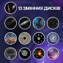 Проєктор зоряного неба Galaxy Projector з 13 змінними слайдами, таймером сну та LED-проекцією, що обертається