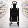 Сумка-тележка для покупок Casa si Amigo складная, хозяйственная, чёрная