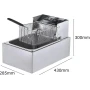 Профессиональная электрическая фритюрница Dotvix D-803, 2800 Вт, 6 л, с корзиной из нержавеющей стали