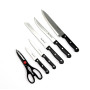 Набір ножів Haus Roland HR609-1, 7 предметів у дерев'яній підставці. Чорний (HR609-1)