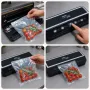 Вакууматор 35 см с рулоном пакетов, LED, 200Вт, ZP-00374, Черный / Вакуумный упаковщик с резаком для сухих и влажных продуктов