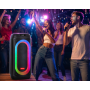 Аккумуляторная акустическая система ZXX-9098 2×8″ / Колонка с LED-подсветкой + 2 беспроводных микрофона