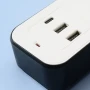 Сетевой удлинитель-разветвитель 3 розетки с USB Type-C, 2м, WL-7, Белый / Удлинитель с USB портами / Сетевой фильтр