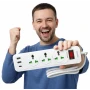 Сетевой фильтр-удлинитель AN WL-5 на 3 универсальные розетки и 3 USB-порта с кнопкой включения, белый
