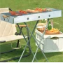 Раскладной мангал переносной 70х70х30см, BARBECUE TRAY 770T, Серебристый