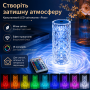 УЦЕНКА! Настольная аккумуляторная лампа с пультом 22см ночник Роза RGB Crystal Rose.(Плохая упаковка 3620)