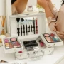 Набір жіночої косметики в подарунковій валізі MC1155 Makeup set Сріблястий