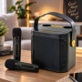 Портативна караоке Bluetooth-колонка Koleer+2 бездротові мікрофони 100 Вт