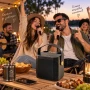 Портативна караоке Bluetooth-колонка Koleer+2 бездротові мікрофони 100 Вт