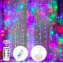 Світлодіодна гірлянда штора з пультом мультик 3х2 м від мережі 200 LED кімнатна гірлянда завіса на вікно