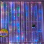 Світлодіодна гірлянда штора з пультом мультик 3х2 м від мережі 200 LED кімнатна гірлянда завіса на вікно