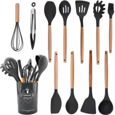 Набір приладдя для кухні 12 предметів Kitchen Set, RD-1204 Кухонний набір у склянці Чорний