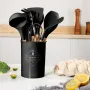 Набір приладдя для кухні 12 предметів Kitchen Set, RD-1204 Кухонний набір у склянці Чорний