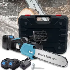 Ланцюгова пила з шиною 12 дюймів і 2 акумуляторами 48 В кейсі Electric Saw Blue