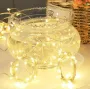 Новорічна яскрава USB гірлянда-штора на 200 LED 3х2 м і 10 ниток Теплий білий
