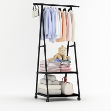 УЦІНКА! Пересувна підлогова вішалка для одягу THE NEW COAT RACK Чорний (Плохе паковання 3214)