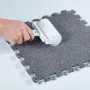 Модульний килим-пазл із м'яким ворсом 20 плиток (30×30 см) сірий із білим м'яким ігровим килимком для дитячої кімнати
