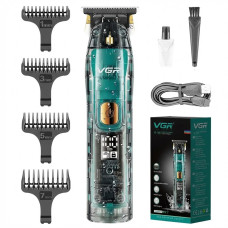Тример VGR V-961: Акумуляторний, для бороди та вусів, з 4 змінними насадками / Чоловічий тример для окантовки