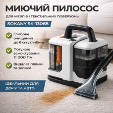 Плямовивідник для килимів, текстилю, меблів і автомобіля. Компактний мийний пилосос