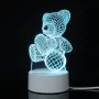 УЦІНКА! 3D нічник Ведмедик із серцем + пульт, від USB/Акриловий світильник/Лемпа-нічник (Плохе паковання 3280)
