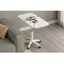 Журнальний кавовий стіл (26010) 360° + гідропідіймач 60х40х58~75 см/ Столик приліжковий/ Комп'ютерний стіл на колесах Білий
