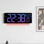 Настінний годинник 6669R/ Електронний LED-годинник/RGB годинник з пультом