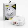 Зарядное устройство 4in1, 120W, 2xUSB-A, 2xType-C, Super Fast, Белый / Сетевой адаптер питания / Быстрая зарядка для телефона