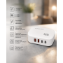 Зарядное устройство 4in1, 120W, 2xUSB-A, 2xType-C, Super Fast, Белый / Сетевой адаптер питания / Быстрая зарядка для телефона