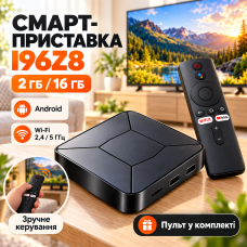 Смарт ТВ-приставка I96Z8 Android TV 2/16 ГБ / Приставка для TVWi-Fi 2.4/5 ГГц с пультом