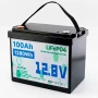 Аккумулятор LiFePO4 12V 100Ah 1280Wh для солнечных панелей и ИБП, Черный / Литиевый аккумулятор / Батарея LiFePO4 12 вольт 100А