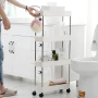 Етажерка на колесах 4 яруси (87×38×13 см), Bathroom Rack / Підлогова полиця-органайзер/ Стелаж-етажерка