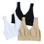 Спортивний топ без кісточок безшовний бюстгальтер набір 3 шт. розмір XXL чорний, білий, бежевий Ahh Bra