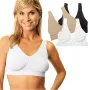 Спортивний топ без кісточок безшовний бюстгальтер набір 3 шт. розмір XXL чорний, білий, бежевий Ahh Bra