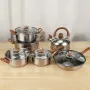 УЦЕНКА! Набор посуды из нержавеющей стали на 12 предметов GRANT GR7525 (На чайнике нет свистка 2766)