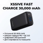 Повербанк XSSIVE 30000 mAh Fast Charge QC/PD з LED-дисплеєм XSS-PB23 Чорний
