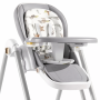 Дитячий стільчик-шезлонг 2в1 для годування і відпочинку з регульованою спинкою, тацею й коліщатками