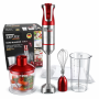 УЦІНКА! Ручний блендер заглибний з мірною склянкою 5в1 Zepline ZP-074 1500ВТ Червоний (Трищина на склянці 3416)