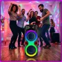 Портативная Bluetooth колонка 2х8" с проводным микрофоном и RGB подсветкой ZQS8275 40W