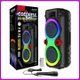 Портативная Bluetooth колонка 2х8" с проводным микрофоном и RGB подсветкой ZQS8275 40W