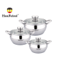 Набір каструль Haus Roland HR113-1, 3 шт. з неіржавкої сталі 2,6/3,6/6,1 л. Сріблястий (HR113-1)
