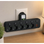 Сетевой фильтр 5 розеток + USB/адаптер на 5 розеток + USB с индивидуальными кнопками и LED-подсветкой Черный