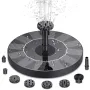 Плаваючий садовий фонтан із сонячною панеллю та різними насадками Solar Fountain Чорний