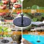 Плаваючий садовий фонтан із сонячною панеллю та різними насадками Solar Fountain Чорний